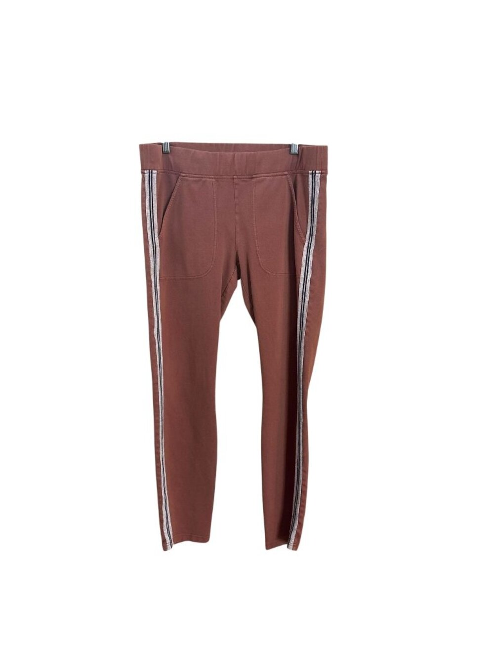 XCVI Mauve Stripe Side Mid Rise Pull On Leggings Large